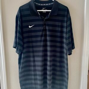 Nike Dri Fit Gold Black Gray Striped Men’s Polo Shirt XXL
